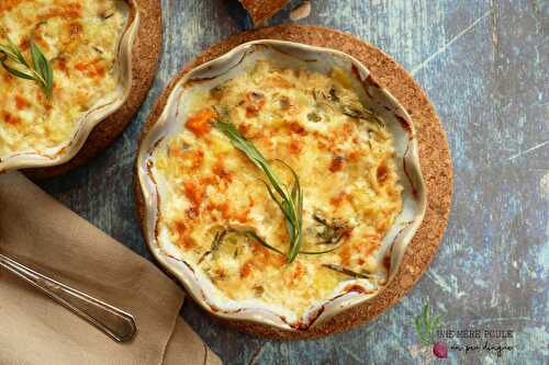 Poulet et poireaux fondants en sauce au fromage