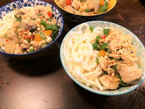 Poulet vite fait au citron et aux nouilles udon