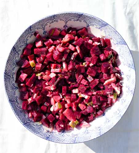 Salade crémeuse de betterave, pomme et fenouil