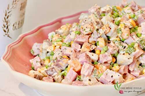 Salade crémeuse de légumes et de jambon