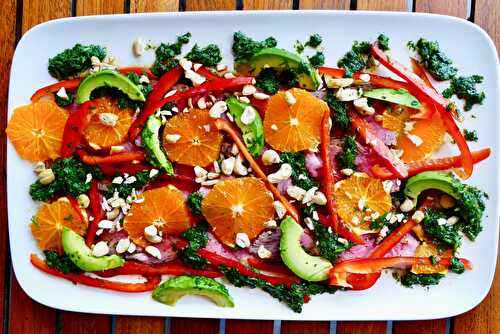 Salade de bœuf avec orange et avocat