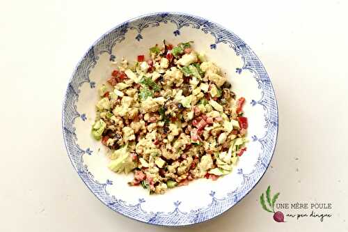 Salade de chou-fleur rôti, vinaigrette au parmesan