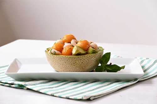 Salade de crevettes nordiques et de cantaloup