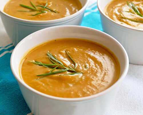 Soupe froide (ou chaude) de poireaux et de patate douce