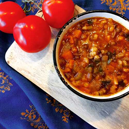 Soupe-repas doudou au bœuf, à l’orge, aux lentilles et aux légumes