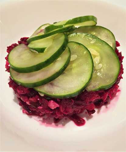 Tartare de fenouil, pomme et betterave végétalien