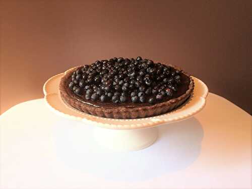 Tarte au chocolat et aux bleuets (myrtilles)