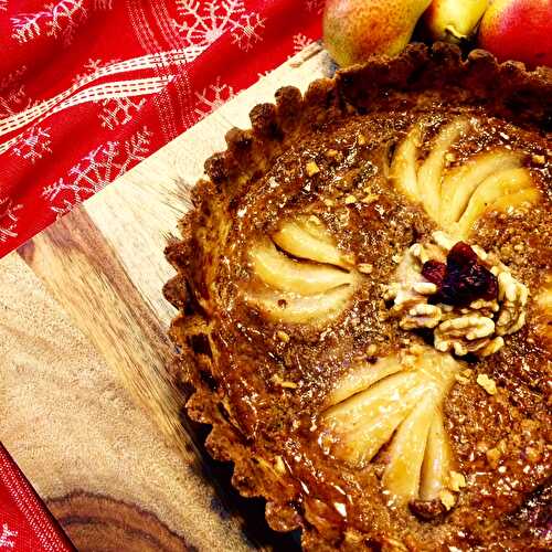 Tarte aux noix, érable et poire