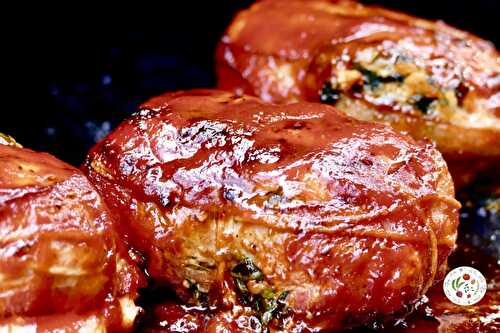 Tournedos de poulet farcis à la patate douce et aux épinards