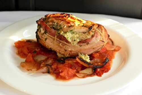 Tournedos de poulet farcis aux artichauts, cheddar et basilic