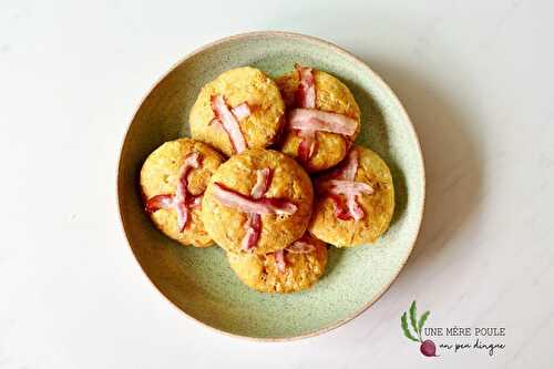 Petits pains à la courge, au fromage et bacon sans levure