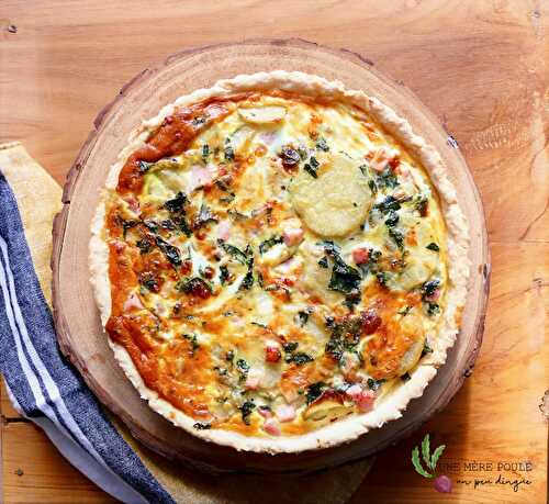 Tarte salée bonne femme aux pommes de terre, jambon et fromage