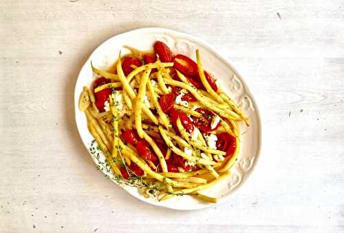 Haricots, tomates et féta en papillote