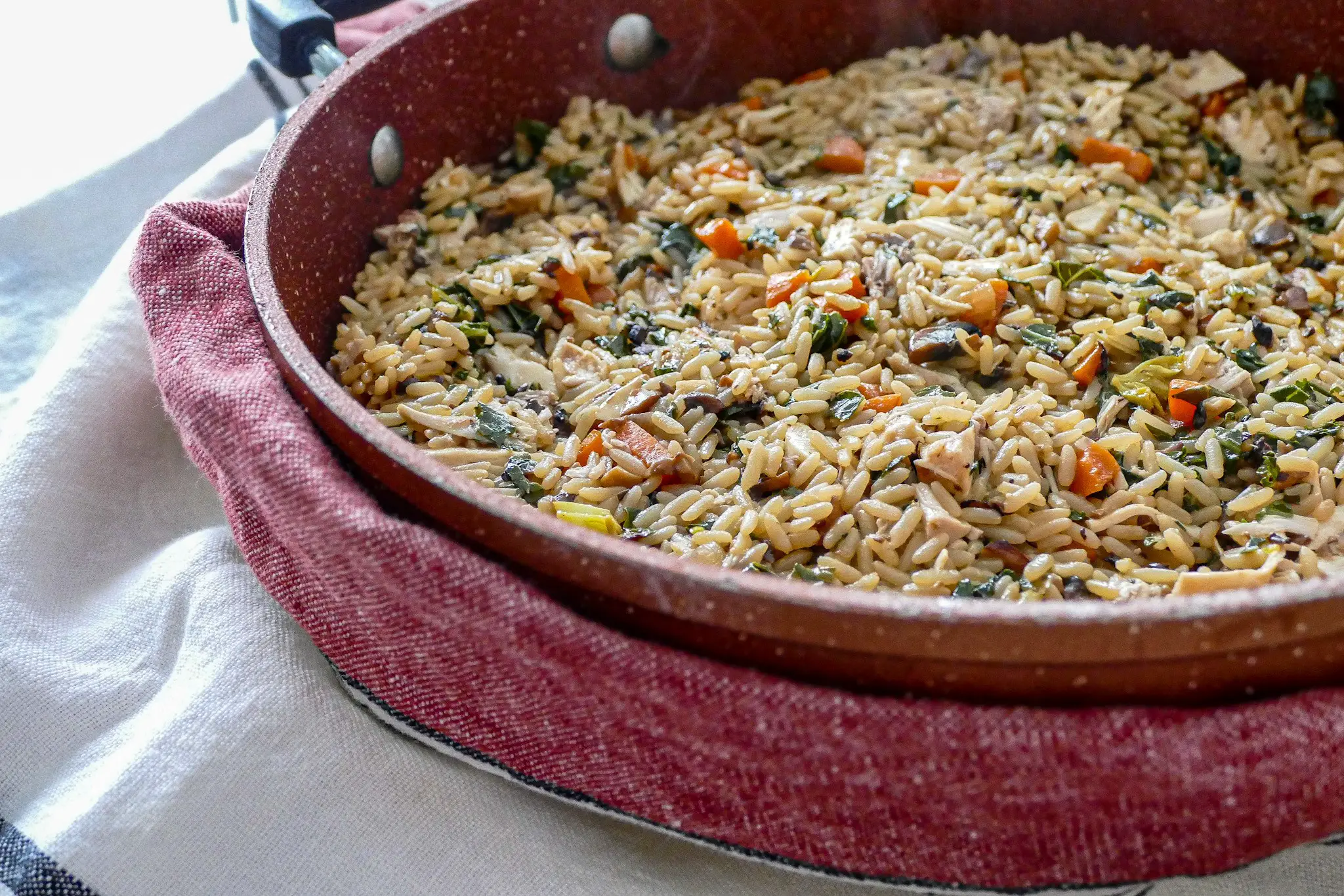 Riz au poulet et aux champignons