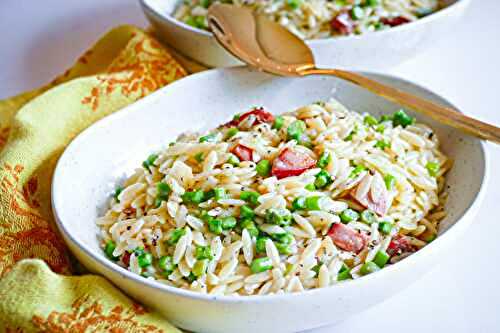 Orzo crémeux aux asperges et au chorizo