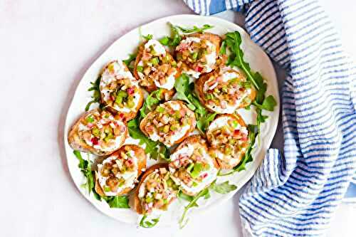 Bruschettas à la rhubarbe et ricotta