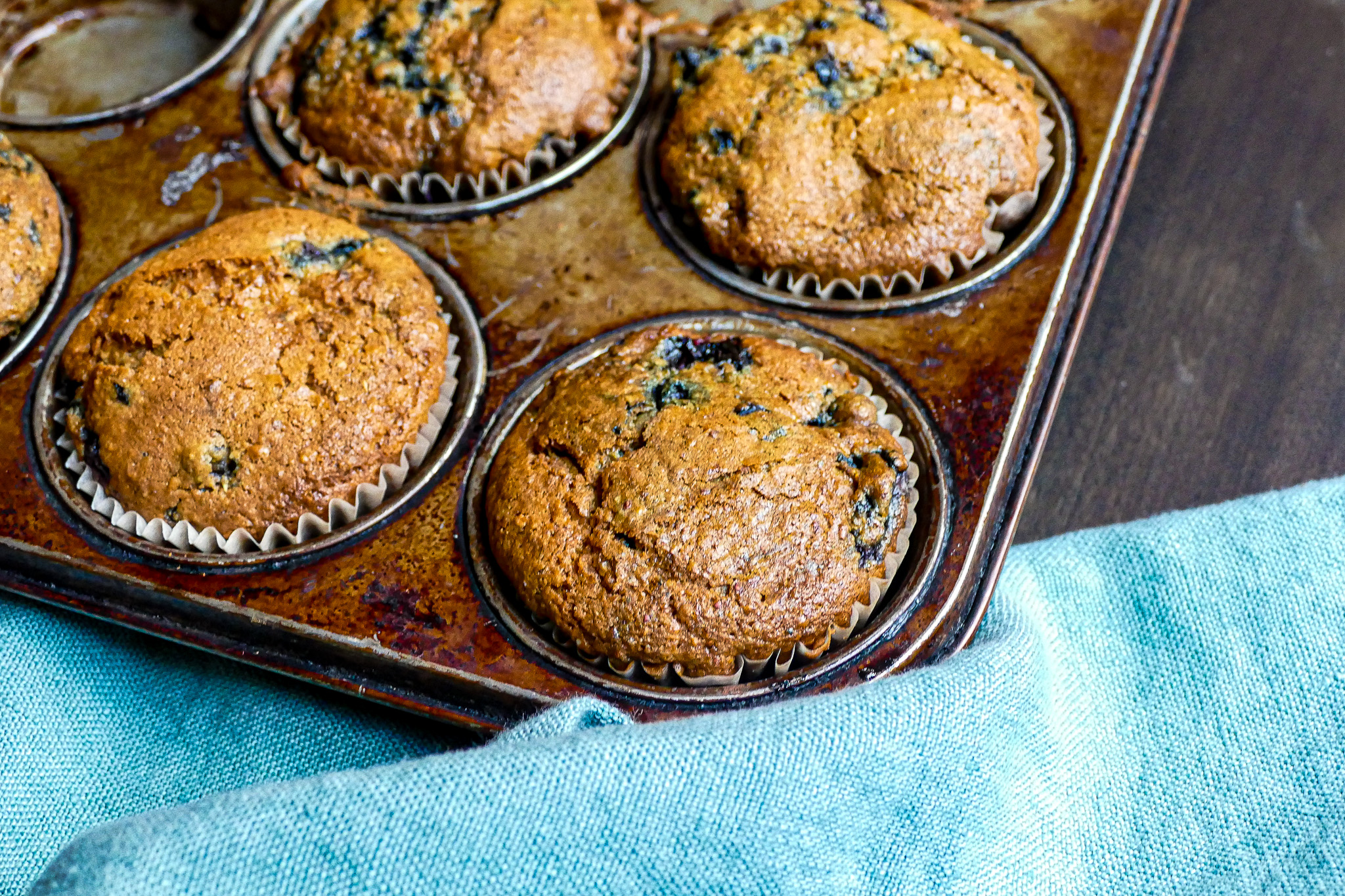 Muffins de Camille aux bleuets, sirop d’érable et PVT