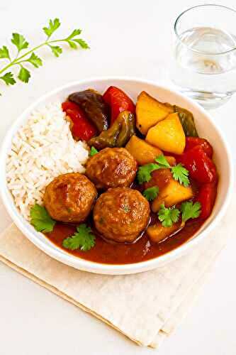 Plaque de boulettes de poulet à l’ananas