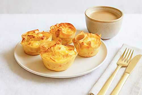 Coupelles de tortillas aux œufs et fromage cottage
