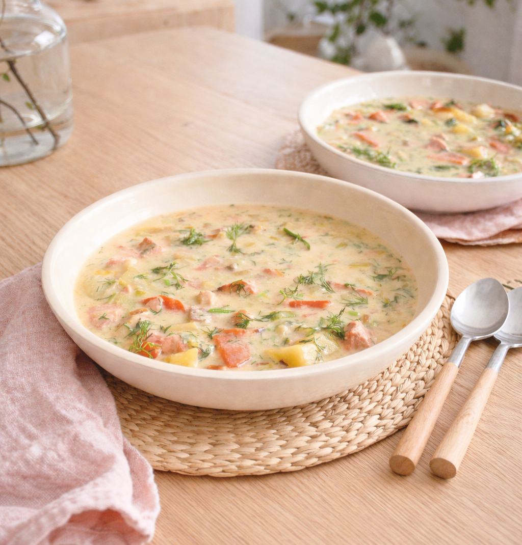 Soupe de saumon à la finlandaise allégée (lohikeitto)