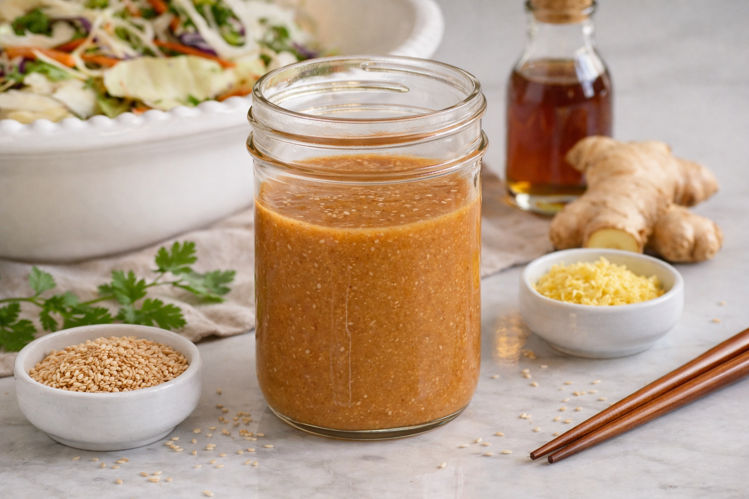 Vinaigrette aux graines de sésame rôties