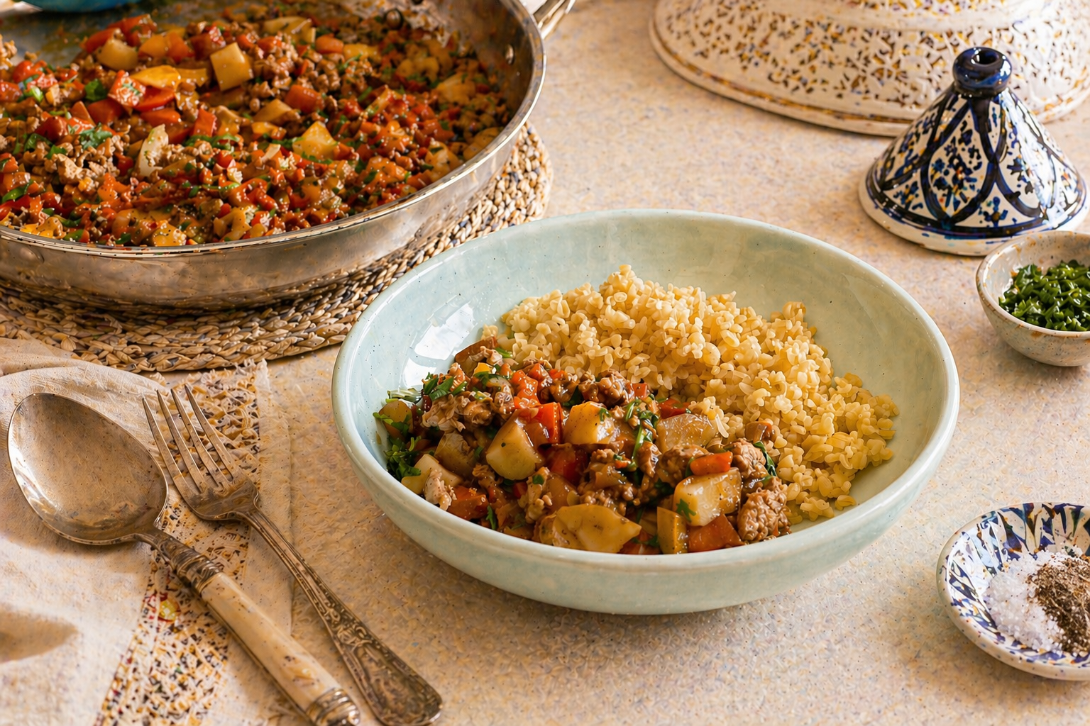 Sauté de poulet haché à la marocaine