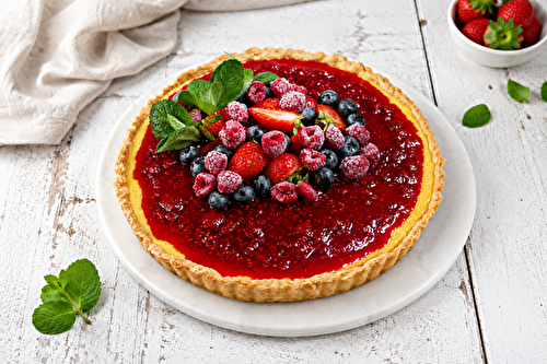 Tarte à la ricotta et aux framboises