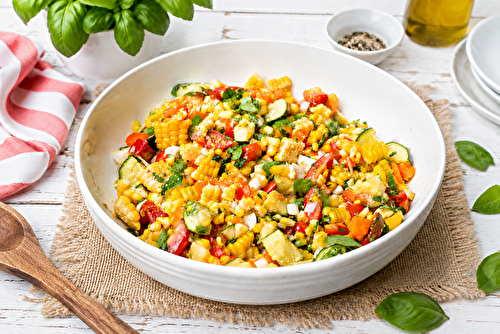 Salade de maïs au basilic