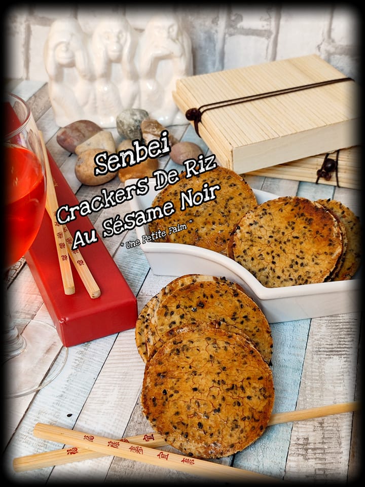 Senbei, Crackers De Riz Au Sésame Noir