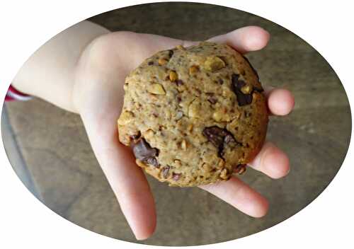 Cookies kasha, chocolat noir & cacahuète - IG Bas - Une Renarde aux fourneaux