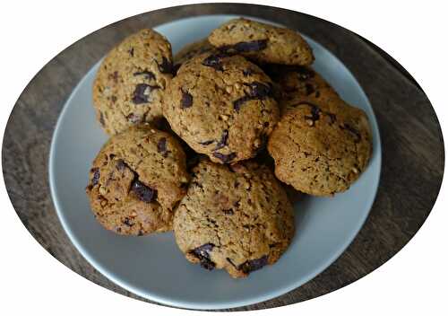 Cookies kasha, chocolat noir & noisettes