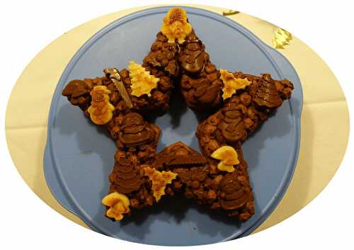 Gateau étoile au pain d'épices, ganache chocolat & orange - Une Renarde aux fourneaux