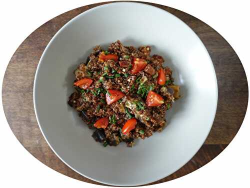 One pot quinoa, aubergines & chorizo - IG bas