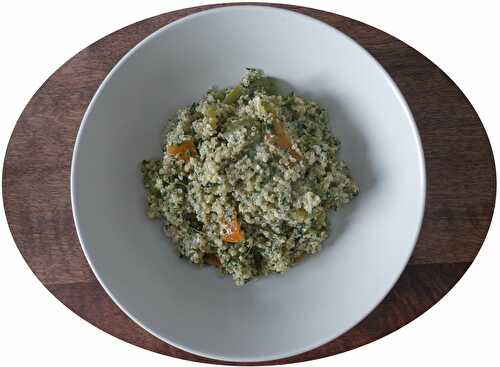 One pot quinoa aux poivrons & pesto de salade verte - IG Bas