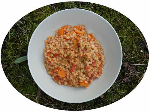 Orge façon risotto à la tomate, carottes & mozzarella - IG Bas