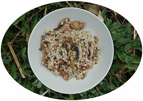 Poêlée d'orge, champignons & jambon fumé - IG Bas