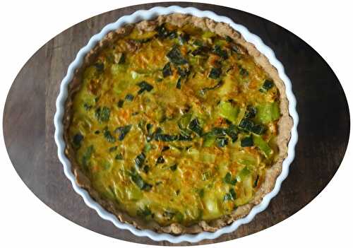 Quiche poireaux, carottes, lait de coco & curry - IG Bas