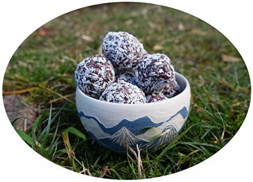 Energy balls aux dattes, noix de coco & cacao