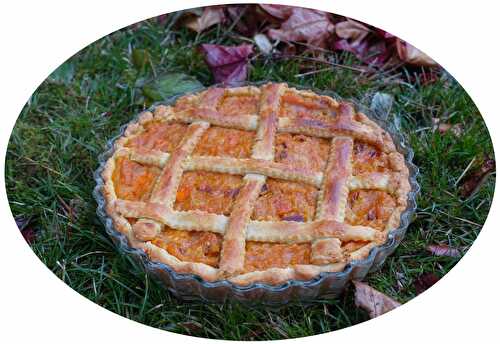 Linzertorte salée potimarron, magrets fumés & noix