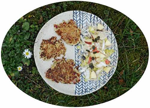 Galettes à la choucroute, pomme de terre & lardons