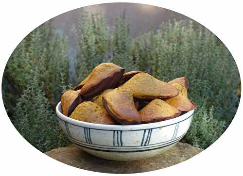 Madeleines au potimarron, clémentines & chocolat noir