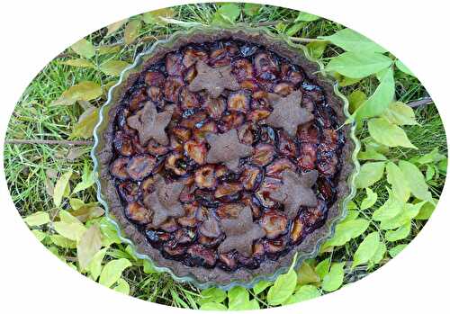 Tarte vegan aux quetsches & cacao - IG Bas