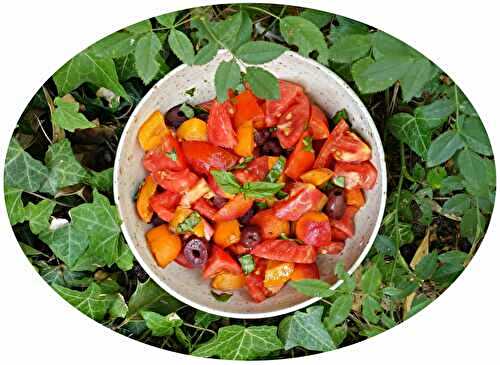 Salade tomates, abricots & basilic - IG Bas