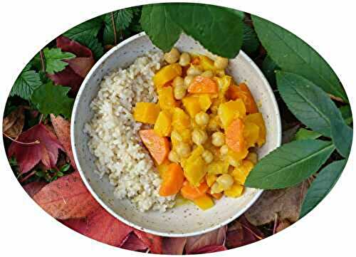 Curry au butternut, carottes & pois chiches - IG Bas