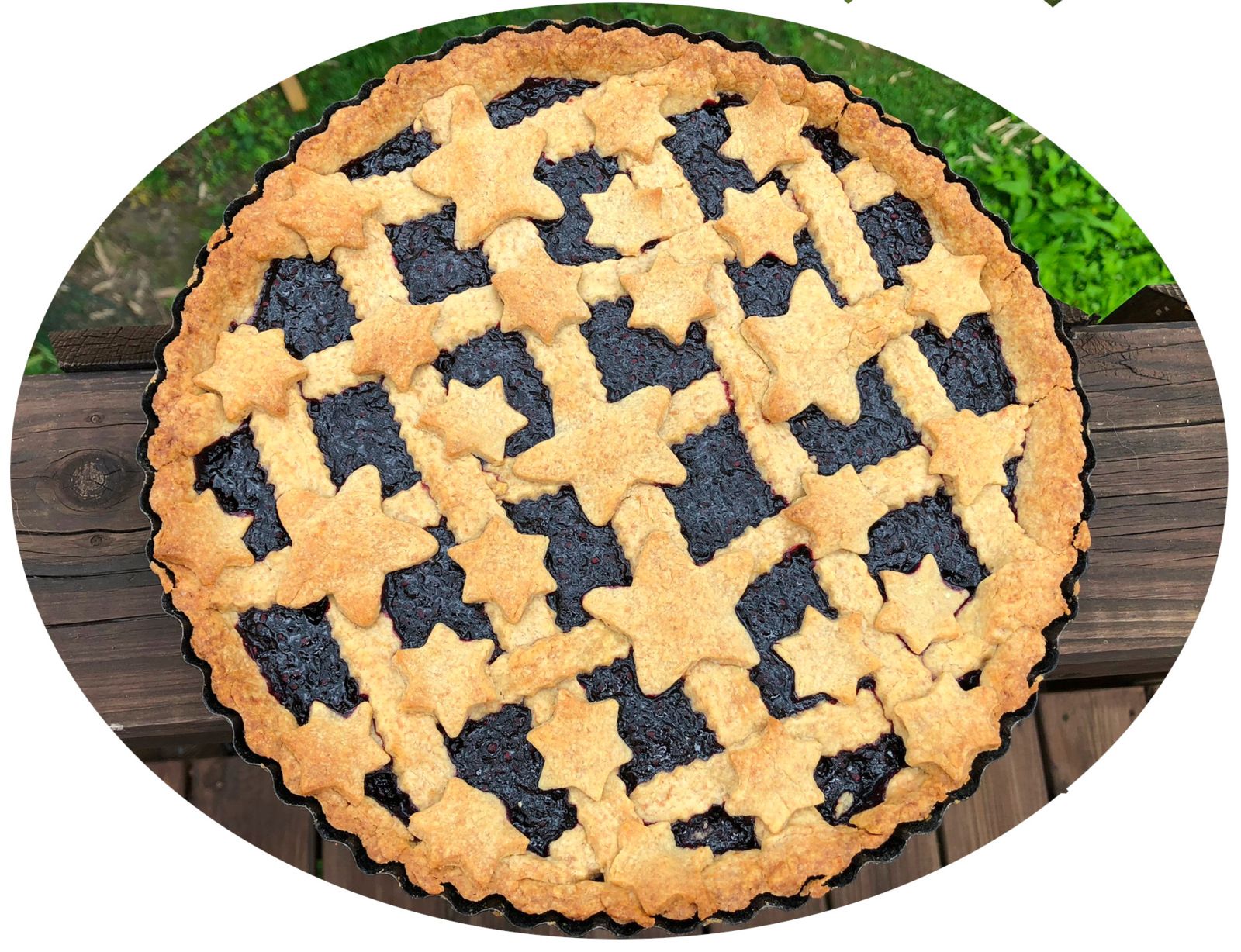 Linzertorte à la farine semi-complète, mûres & miel 