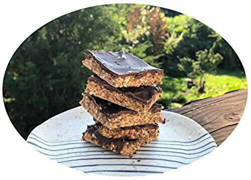 Carrés aux flocons d'avoine, chocolat noir & beurre de cacahuète - IG Bas