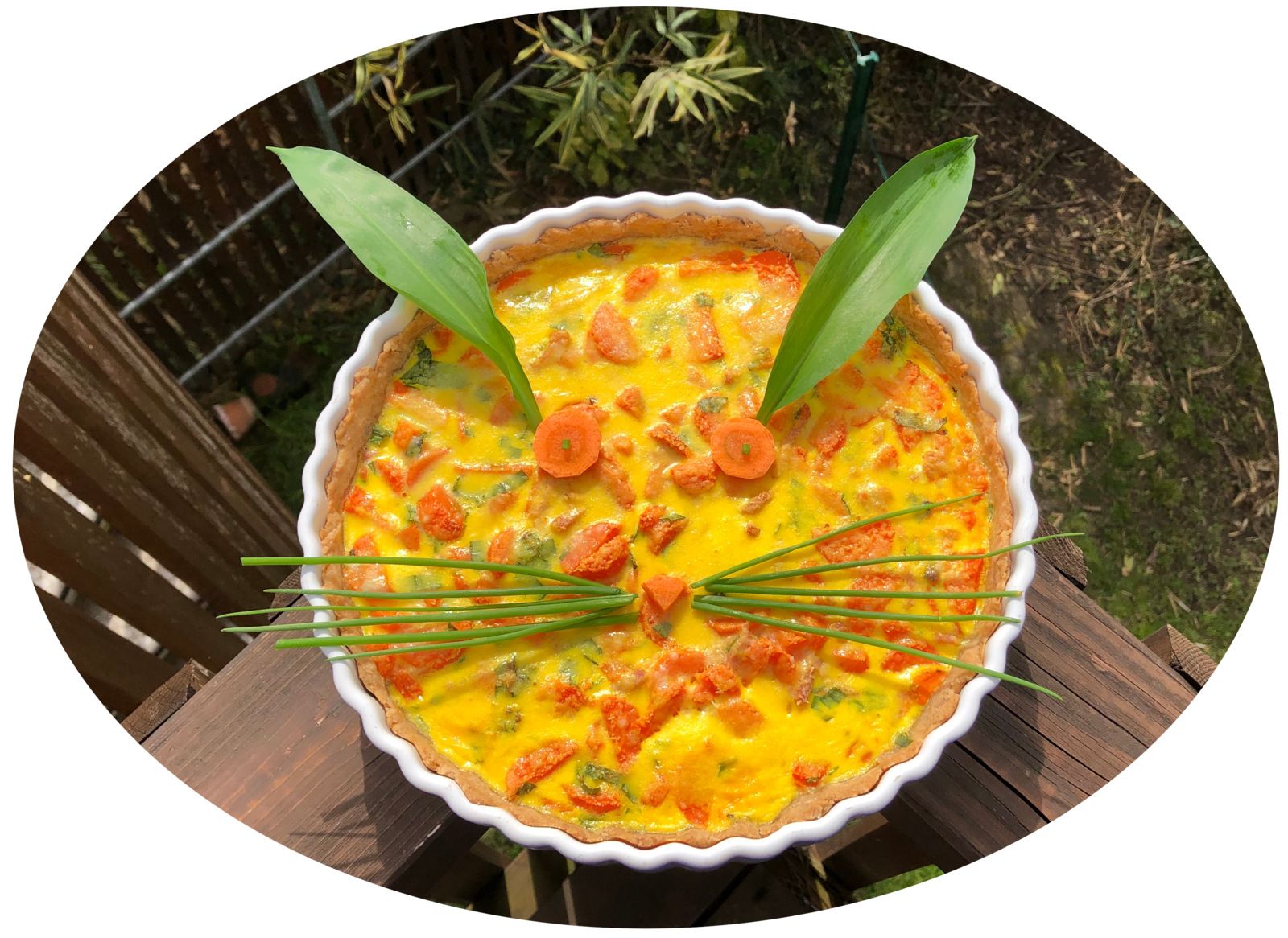Quiche aux carottes, lardons & ail des ours