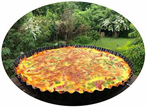 Quiche carottes, petits pois & lardons - IG Bas/ modéré