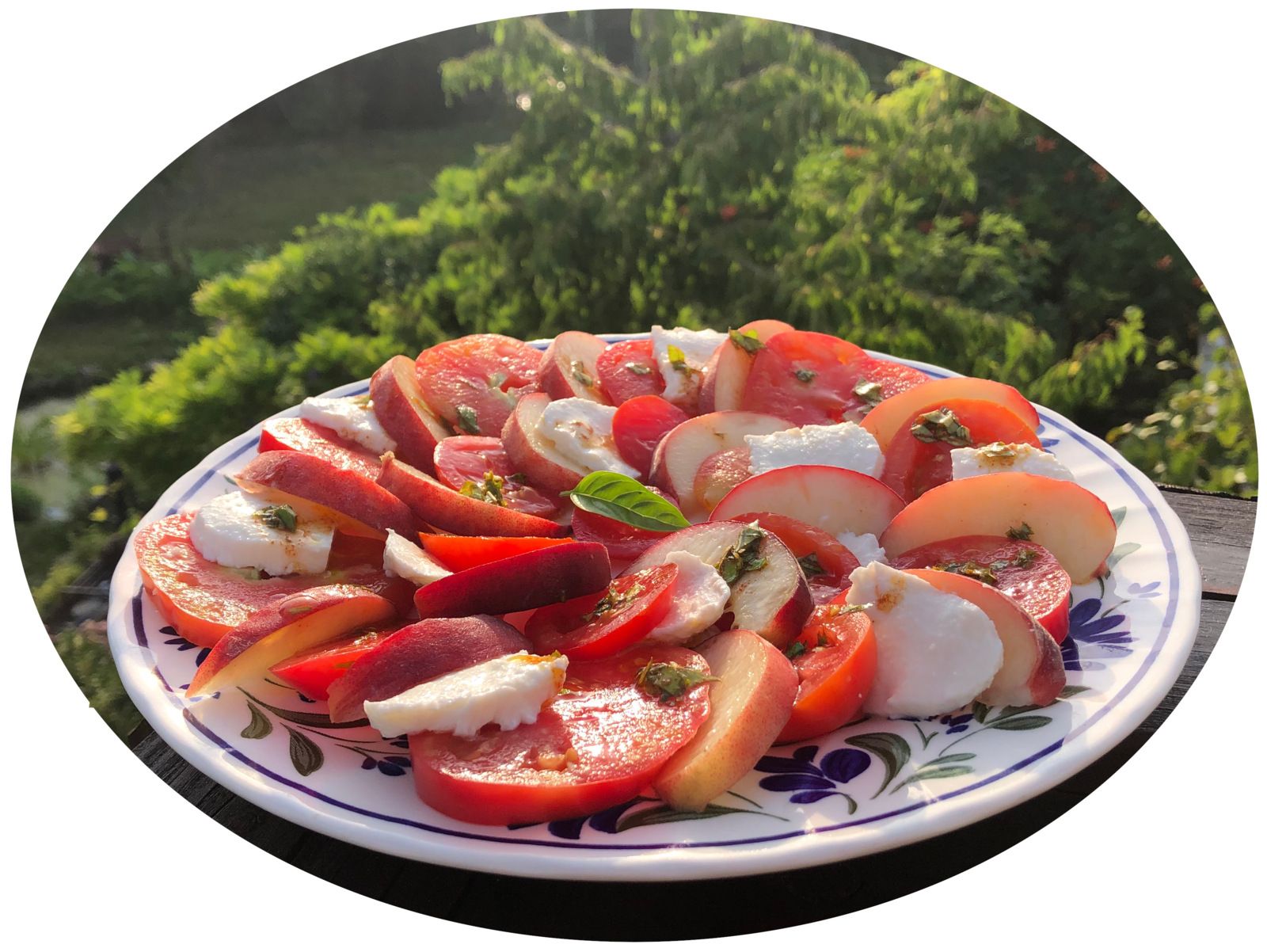 Salade tomates, pêche & mozzarella - IG Bas