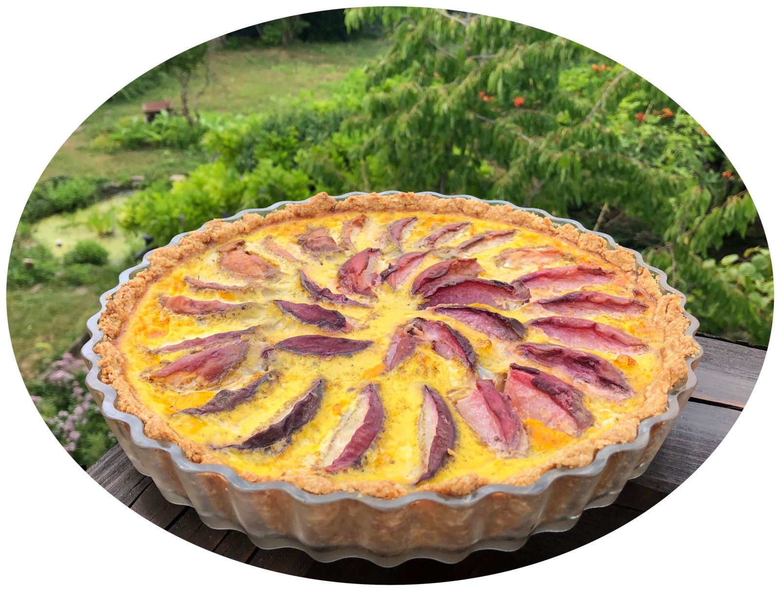 Tarte aux pếches & à la farine semi-complète